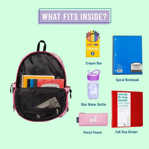Vista 3 de Wildkin Mochila infantil de 17 pulgadas para niños y niñas, perfecta para la escuela primaria tardía, cuenta con tres compartimentos con cremallera