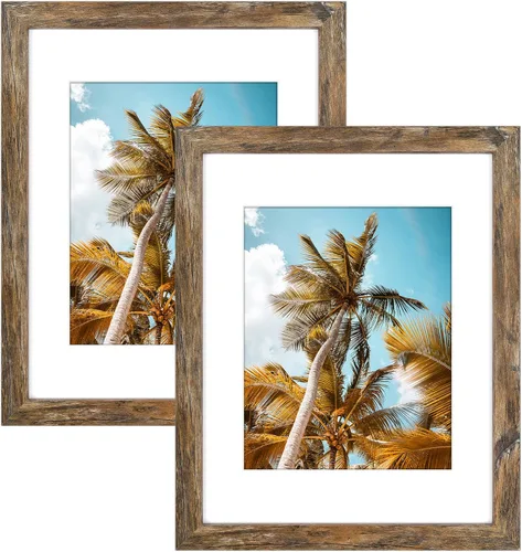 Vista 113 de Frametory, Marco de fotos de 11 x 14 pulgadas con paspartú para fotos de 8 x 10 pulgadas, moldeado ancho de vidrio de alta definición, accesorios