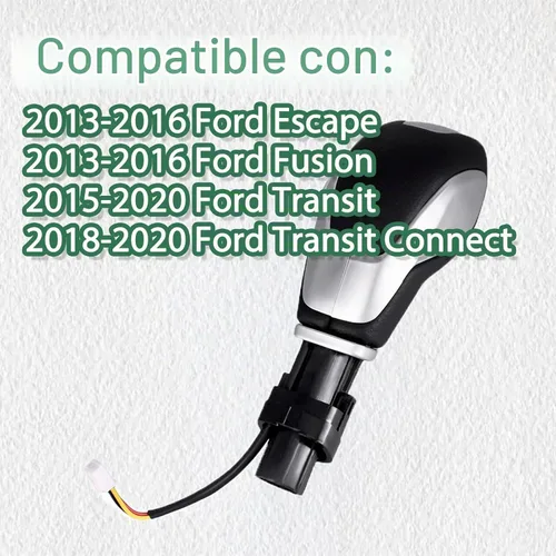 Vista 2 de CULMKARI Pomo de Palanca de Cambios Automático con Botón Compatible con Ford Escape Fusion 2013-2016 / Transit 2015-2020 Reemplaza DG9Z-7213-EA