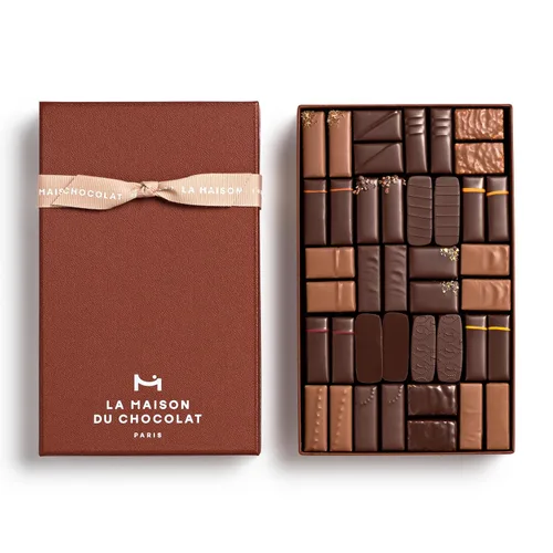 Vista 7 de LA MAISON DU CHOCOLAT Coffret Maison - Caja de regalo de chocolate francés oscuro gourmet (24 piezas)