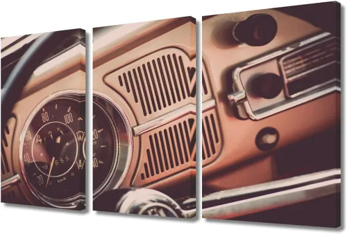 Vista 34 de TUMOVO Arte de pared de estilo retro, grupo de dispositivos electrónicos antiguos de radio, pinturas de imágenes, 3 piezas, lienzo, decoración