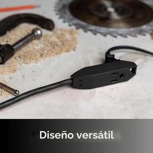 Vista 6 de UltraPro Paquete de 2 cables de extensión para interiores de 3 tomas de Negro