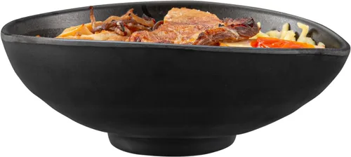 Vista 10 de Restaurantware Voga - Cuencos de melamina de 15 onzas, 2 cuencos redondos Pho, pequeños, de forma libre, cuencos profundos de melamina negra