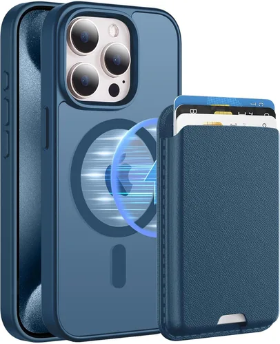 Vista 42 de Funda magnética para iPhone 12 Pro Max, cartera magnética desmontable con soporte para tarjetas, [compatible con MagSafe] grado militar, a prueba