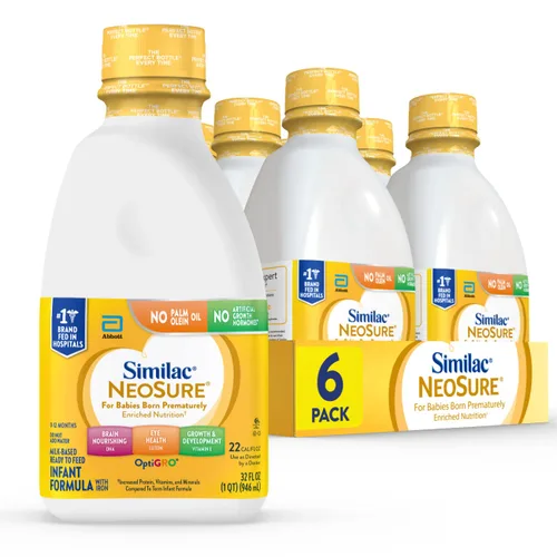 Vista 14 de Fórmula infantil Similac NeoSure para prematuros post-alta, fórmula para bebé lista para consumir, biberón de 2 fl oz, paquete de 48