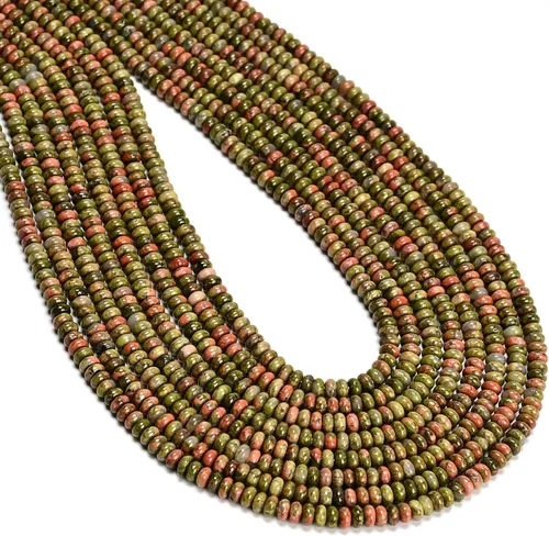 Vista 28 de CAI YI MING, cuentas 2x4mm naturales en forma de rondelle – Espaciadores de gemas sueltas para hacer joyas DIY (Amazonita)