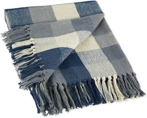 Vista 17 de DII Buffalo Check Collection - Manta rústica de granja con borlas, 50 x 60 pulgadas, color negro y blanco