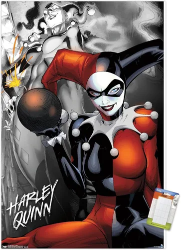 Vista 12 de Trends International DC Comics - Póster de pared de Harley Quinn, la bomba, 14.725 x 22.375 pulgadas, versión enmarcada de madera de granero