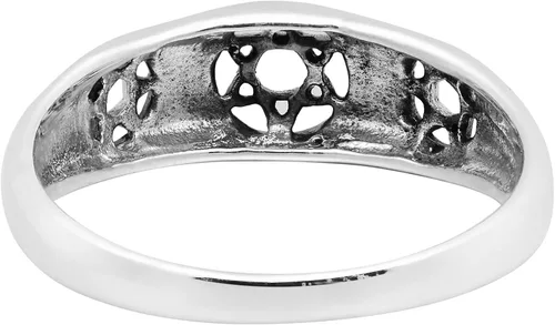 Vista 3 de AeraVida Significativo y elegante anillo de plata de ley 925 con triple estrella de David