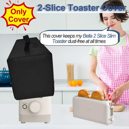Vista 2 de Funda para Tostadora Bella de 2 Rebanadas Delgada, Funda para Tostadora de 2 Rebanadas, Impermeable Resistente al Calor A Prueba de Polvo Funda