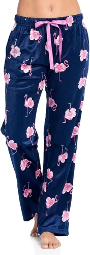 Vista 4 de Conjunto de pijama Ashford & Brooks para mujer de algodón con manga larga parte superior con pantalones de forro polar