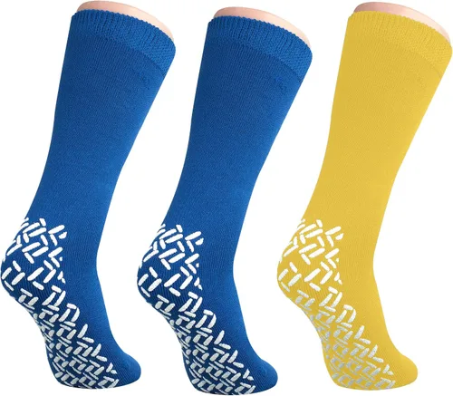 Vista 17 de NOBLES HEALTH CARE PRODUCT SOLUTIONS Paquete de 3 pares – Calcetines antideslizantes XXXL anchos para personas con diabetes hinchada en los pies