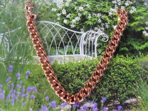 Vista 3 de Pulsera de eslabones de cobre sólido CB644G de 8 12 pulgadas para hombre - 516 de pulgada de ancho., Cobre
