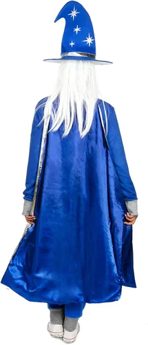 Vista 2 de Tipsy Elves Mono de disfraz para mujer disfraz de mago con capa y barba incluidos