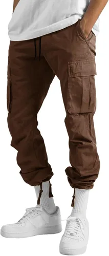 Vista 3 de THWEI Pantalones cargo para hombre, pantalones deportivos casuales de algodón, holgados, rectos