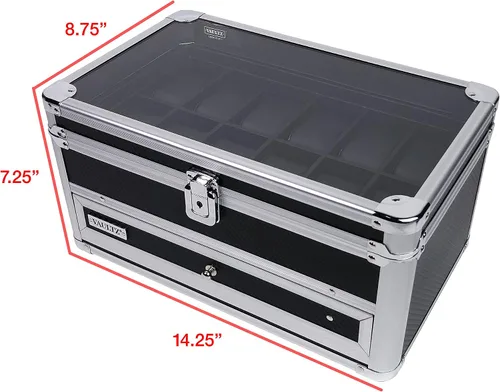 Vista 5 de Vaultz Caja de reloj con bloqueo, grande, VZ03979, transparente, cromada