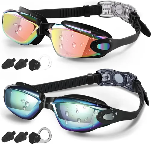 Vista 16 de COOLOO Gafas de natación, paquete de 2 gafas de natación para hombres y mujeres, gafas de natación para adultos, jóvenes, adolescentes, niños, gafas