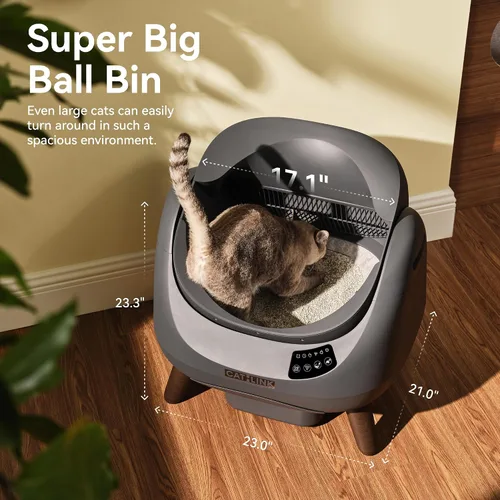Vista 8 de CATLINK Caja de arena para gatos de autolimpieza Open-X, 5G y 2.4G WiFi Gris