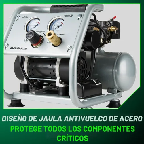 Vista 13 de Metabo HPT Compresor de aire silencioso, compresor de aire portátil sin aceite de 1 galón, funcionamiento ultrasilencioso a 59 dB, acoplador rápido