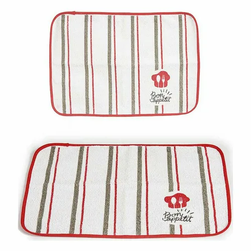 Vista 3 de Salvamantel Kinvara Bon Appetit Blanco Rojo 33 x 0,3 x 48 cm (12 Unidades)
