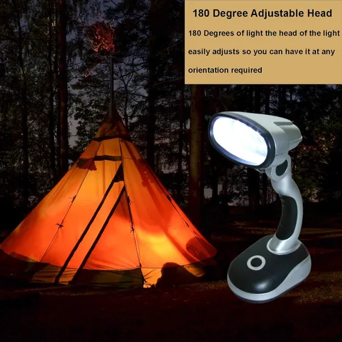 Vista 4 de Ragyzity Lámpara LED de escritorio, 12 LED portátil, lámpara de mesa alimentada por batería, luz de noche y campamento, luz brillante de trabajo