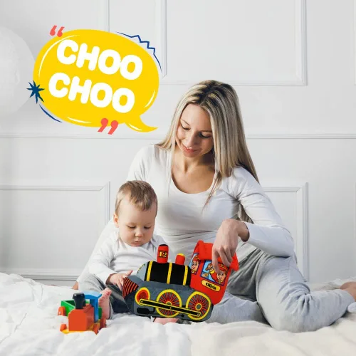 Vista 6 de ArtCreativity Tren de felpa acogedor de 11 pulgadas para niños, juguete de almohada de tren suave y tierno, bonita decoración de guardería, premio