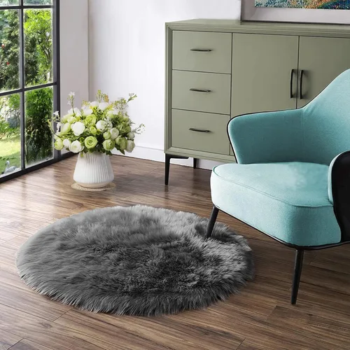 Vista 58 de Latepis - Alfombra rectangular de piel sintética tipo lana de oveja suave y esponjosa de estilo bohemio para sala de estar, dormitorio y residencias