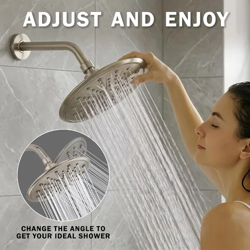Vista 3 de Aqua Elegante cabezal de regadera de lujo de 9 pulg. – La mejor regadera con caída de lluvia e inyección de aire