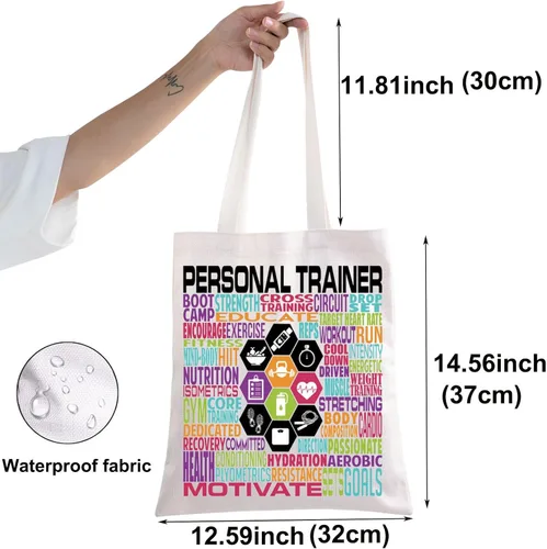 Vista 2 de BWWKTOP Bolsa de mano para entrenador personal, regalos para instructor de fitness, bolsa de hombro, regalos para entrenador de fitness