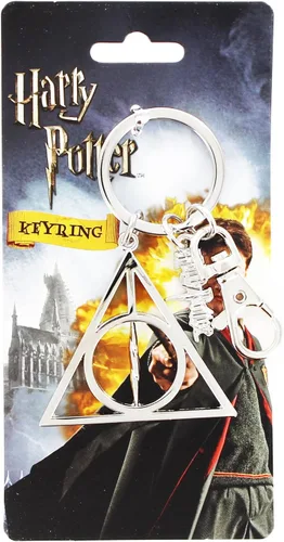Vista 4 de Harry Potter Deathly Hallows - Llavero de peltre plateado 2 pulgadas