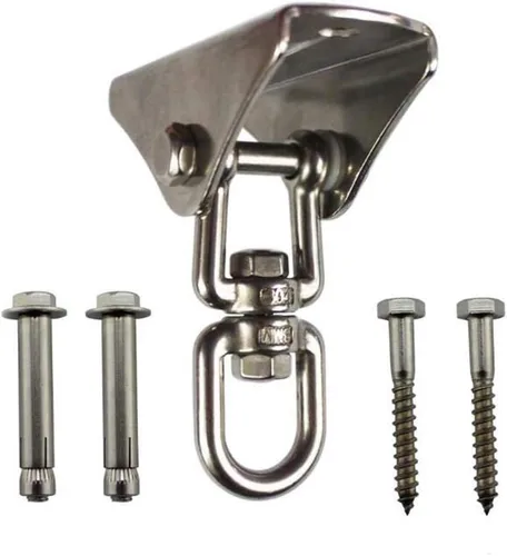 Vista 7 de Ganchos de columpio de acero inoxidable de capacidad de 1000 libras, ganchos de columpio resistentes para techo de hormigón de madera para columpios