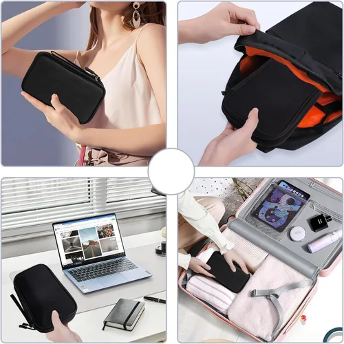 Vista 5 de Estuche organizador de artículos electrónicos, accesorios de viaje esenciales para hombres y mujeres, organizador de cables, bolsa de almacenamiento