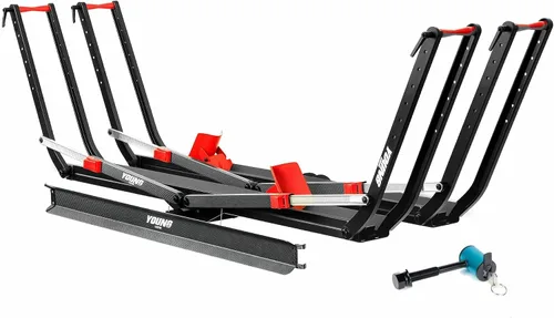 Vista 15 de Young 100 libras. Estante de aluminio para bicicletas y bicicletas eléctricas, se adapta a automóviles, SUV, furgonetas, caravanas y remolques