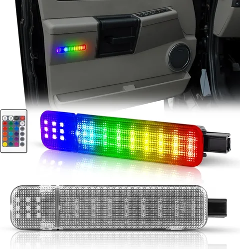 Vista 9 de Luz LED RGB para panel de puerta, luz interior de cortesía, compatible con Chevy C/K Silverado Sierra Yukon 1995-1999, lámpara de luz de advertencia
