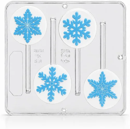 Vista 5 de Molde de caramelo de chocolate con piruleta de copo de nieve Navidad 2058