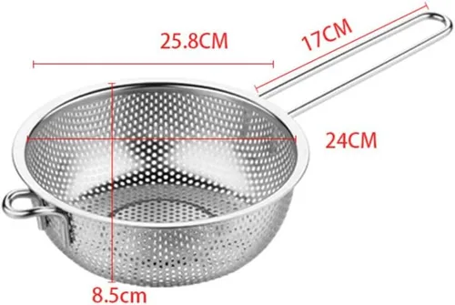 Vista 2 de KALLORY Colador de arroz Colador de malla fina con asa Colador de acero inoxidable fino para fregadero de grasa Cesta de fregadero de arroz Lavado