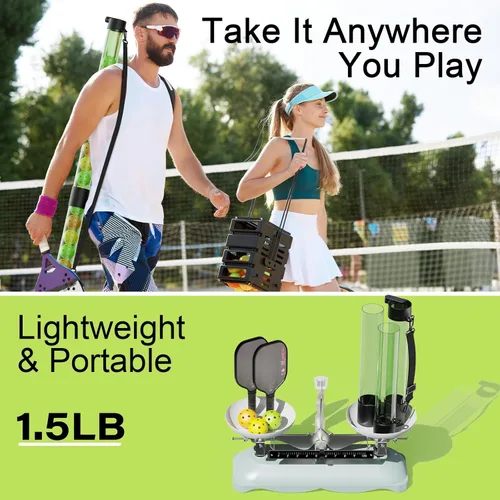 Vista 8 de Recuperador de bolas de pickleball de 17 bolas y soporte de bolas con correa, protector de espalda para accesorios de pickleball, rápido