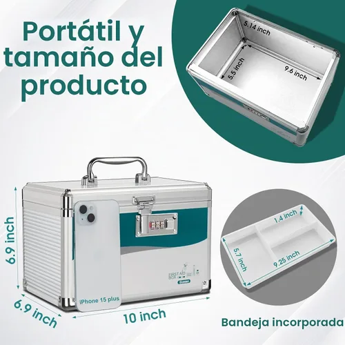 Vista 7 de Caja de bloqueo de medicina Glosen con código, caja de medicación