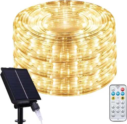 Vista 13 de Vigdur Cuerda de luces solares de 33 pies para exteriores, 100 LED, 18 luces LED que cambian de color, impermeable, con control remoto y Varios