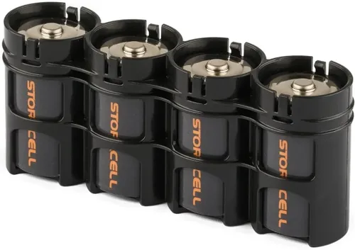 Vista 3 de Storacell by Powerpax SlimLine D Battery Caddy, Black, Holds 4 Batteries (Pack of 2)