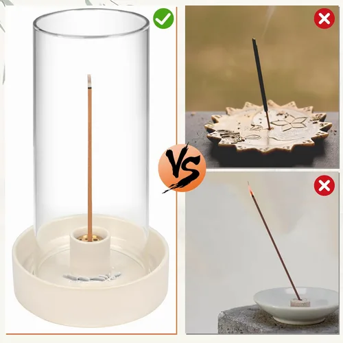 Vista 3 de Soporte multifuncional para quemador de incienso, perfecto para varillas de incienso, Palo Santo, salvia y más. Diseño moderno y simple con una