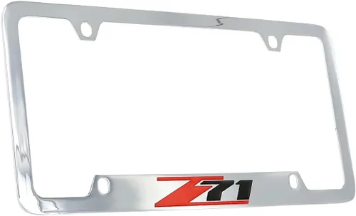 Vista 6 de Chevrolet Z71 Soporte para marco de matrícula (2 agujeros/latón, cromo/ancho)
