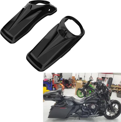 Vista 84 de Tapas para bocinas de motocicleta aptas para 2014+ Harley Touring Hard Saddle Bags - Whisky ámbar, 8 pulgadas Amber Whiskey