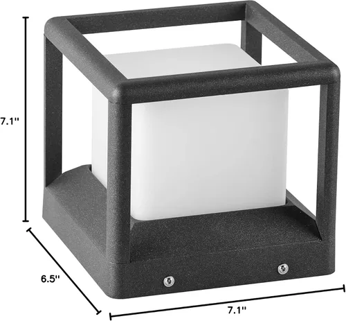 Vista 9 de MVBT Luces de poste para exteriores de 7.1 pulgadas, luces de pilar con cable duro, AC100-240 V, luz de columna moderna, lámpara de cubierta