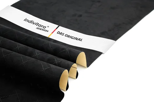 Vista 2 de indivitara® Diseño Envolvente de Gamuza de Microfibra Autoadhesiva – Tela Elástica para Interior de Automóvil Imitación de Cuero Suave al Tacto