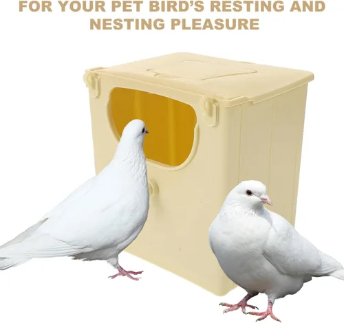 Vista 9 de Happyyami 3 unids de plástico aves anidación casa pájaro pinzón nido caja de cría montado al aire libre periquito nido caja de plástico colgante