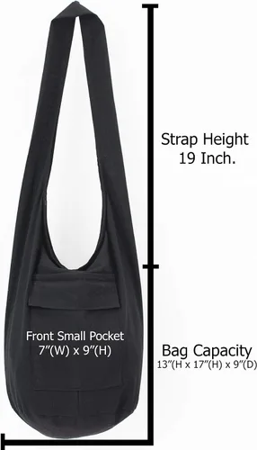 Vista 6 de Your Cozy - Bolsa bandolera bohemia y hecha a mano, de algodón, unisex