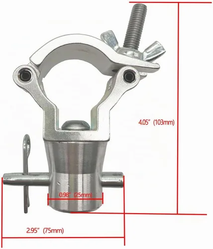 Vista 2 de Abrazadera de acoplador envolvente de 1.25"-1.37"(32-35mm) para iluminación de escenario Abrazadera de armadura de aluminio Capacidad de carga