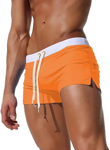 Vista 3 de TONLEN Traje de baño corto para hombre con bolsillo con cremallera Verde militar #2