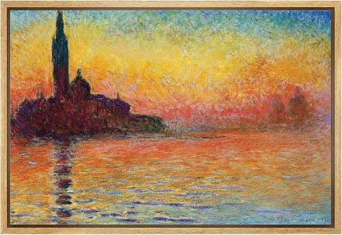 Vista 31 de wall26 Claude Monet - Paseo del acantilado en Pourville - Arte moderno impresionista - Lienzo enmarcado para arte para el hogar, 16 x 24 pulgadas